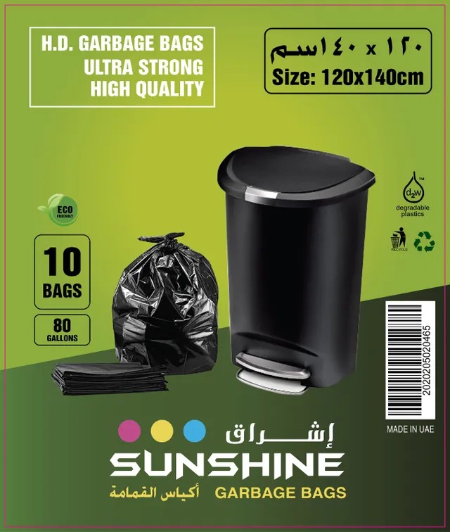 Sunshine Garbagebag Blk Hd 80 Gallon - 2 x 10's