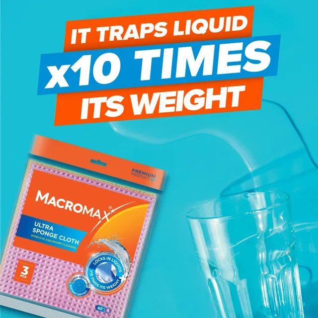 Macromax Ultra Sponge Cloth - 3's