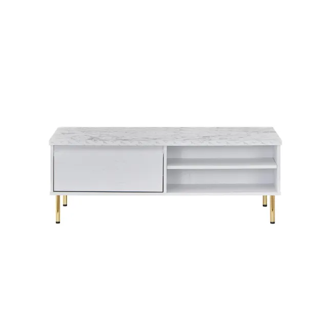 Maple Leaf Home Wooden Coffee Table, White, HW-5030