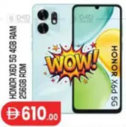 Honor X6D، شبكة 5G، رام 4Gb، تخزين 128Gb Rom