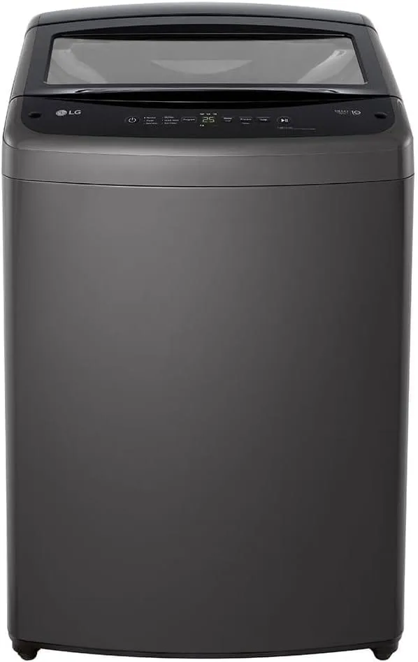 LG غسالة تحميل علوي، تحكم انفرتر ذكي، حلة Turbo، لون أسود موديل T16V1NDHT2C