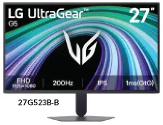 LG Ultragear G5 Full Hd Ips Gaming Monitor 27G523B-B; 200Hz; 1ms(GtG)