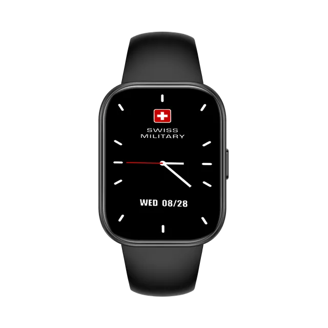 Swiss Military Rhine 3 Smart Band Calling, 1.45 Inch IPS Display, Bluetooth Calling, Health & Fitness Tracking, IP67 Water Resistant, Black