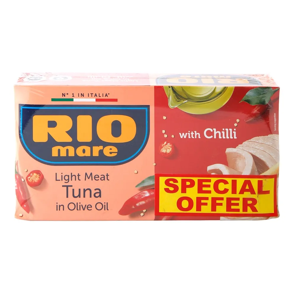 Rio Mare تونة لحم خفيف بزيت الزيتون مع الفلفل الحار