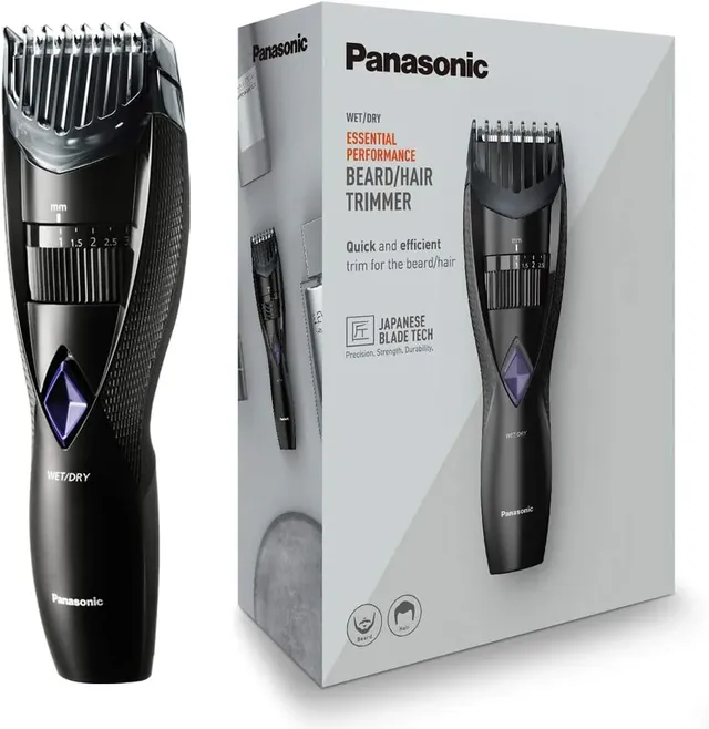 panasonic ER-GB37 Wet & Dry Electric Beard Trimmer for Men with 20 Cutting Lengths, Standard UK 3pin Plug