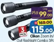 Clikon Zoom In/ Out Flashlight Combo