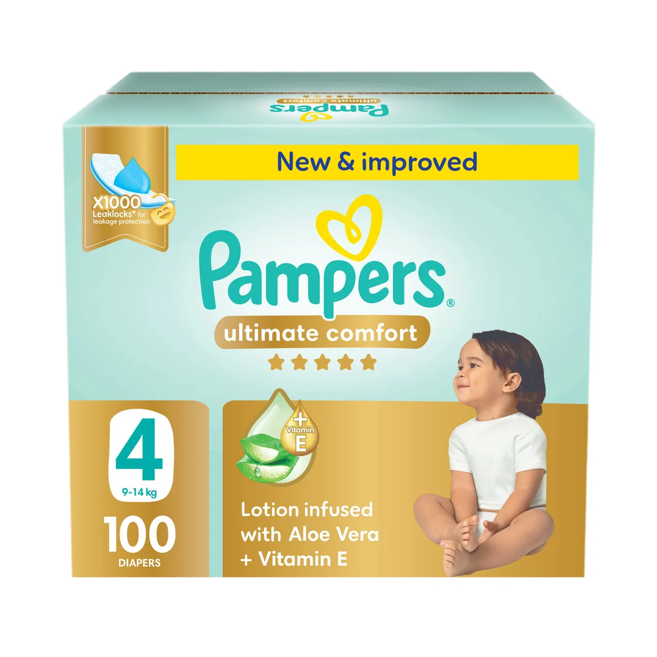 Pampers حفاضات لاصقة براحة مثالية مقاس 4 (9- ) - 100pcs