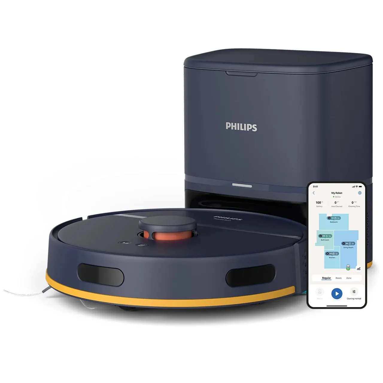 Philips مكنسة كهربائية روبوتية 2000 series، 680W، أزرق داكن، XU2100/15