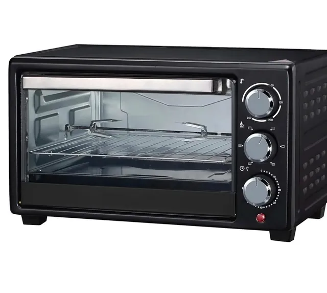 Homotronics Electric Oven 18 Litres Capacity, 100-250°C Temperature Control, 60 Minutes Timer, Rotisserie, Inner Lamp, Stainless Steel Heating Element (1280W) NEO20 Black