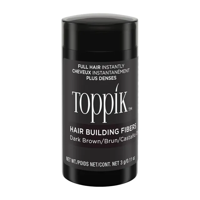 toppik Hair Building Fibers Travel Size with Premium Keratin Fibers Conceals Hair Thinning & Hair Loss for Fuller Looking Hair that Gives Completely Natural Look For Men & Women Dark Brown, 3 Grams