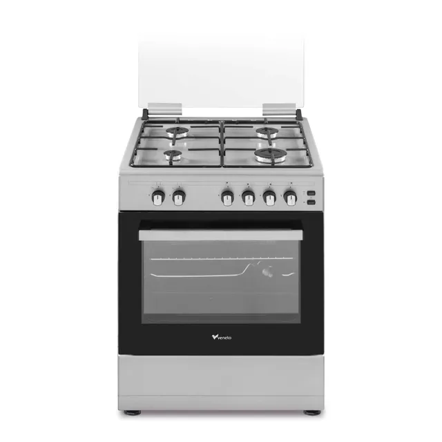 Veneto 60x60cm 4 Burners Gas Cooker + Oven Capacity Stainless Steel C3X66G4VE.VN