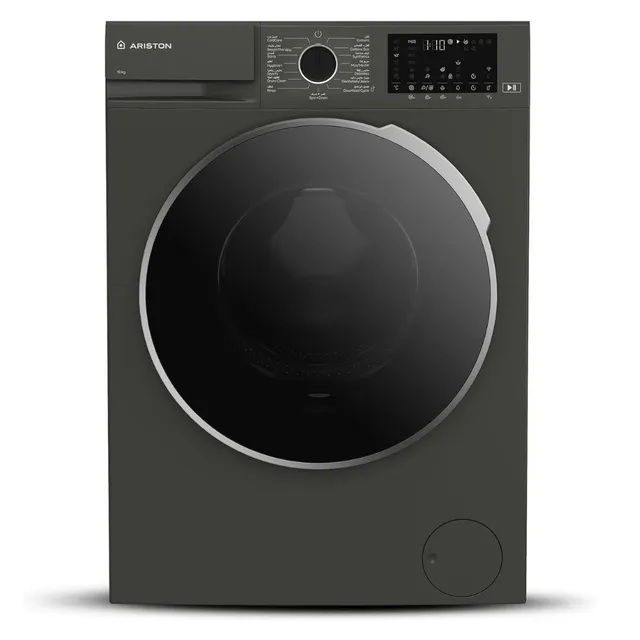 Ariston Front Load Washing Machine, 1400 RPM, Pro Smart Inveter Motor, Homewhiz App Compatible, Black, RWF10143DMME