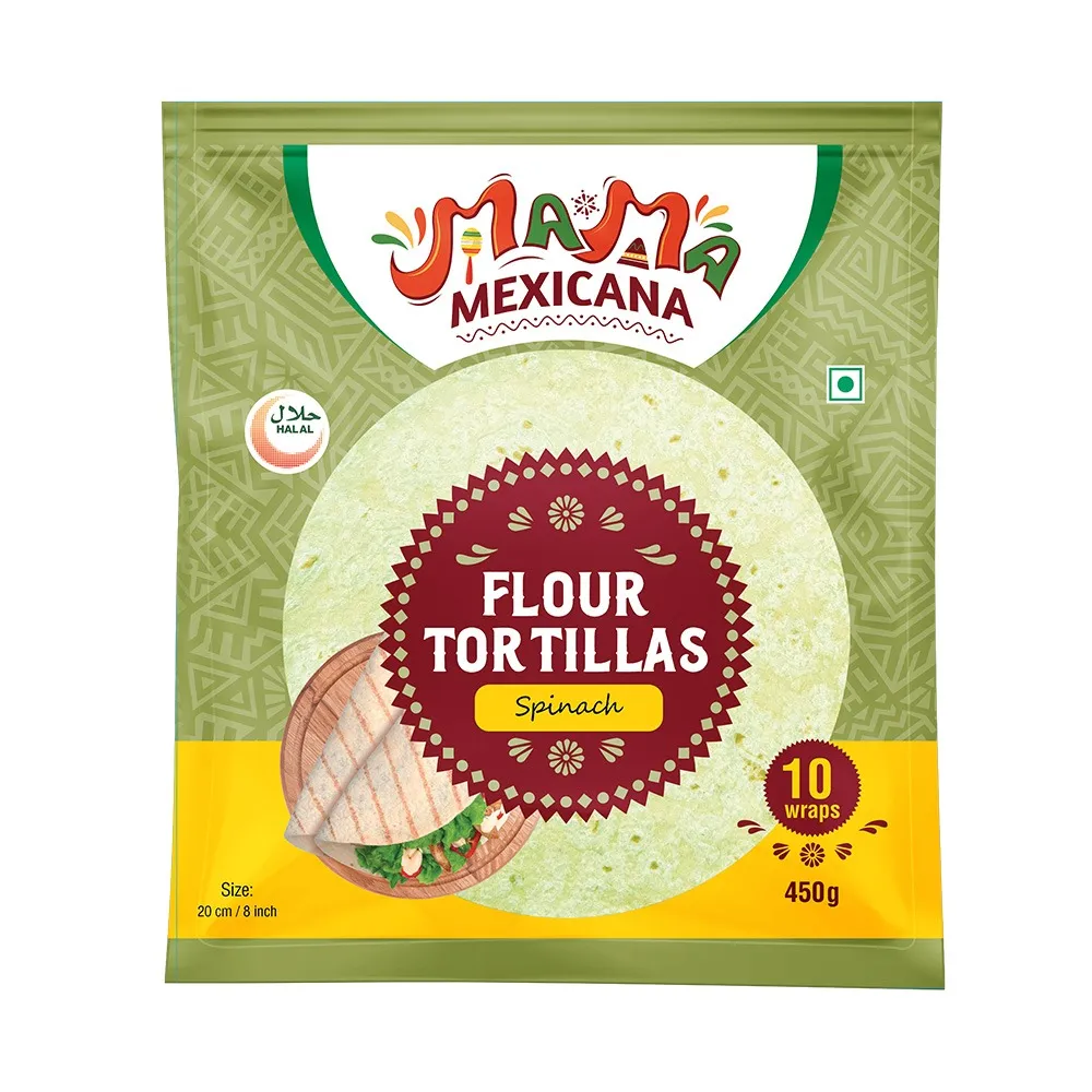 Mama Mexicana لفائف التورتيلا بالسبانخ 20cm - 10 Pcs