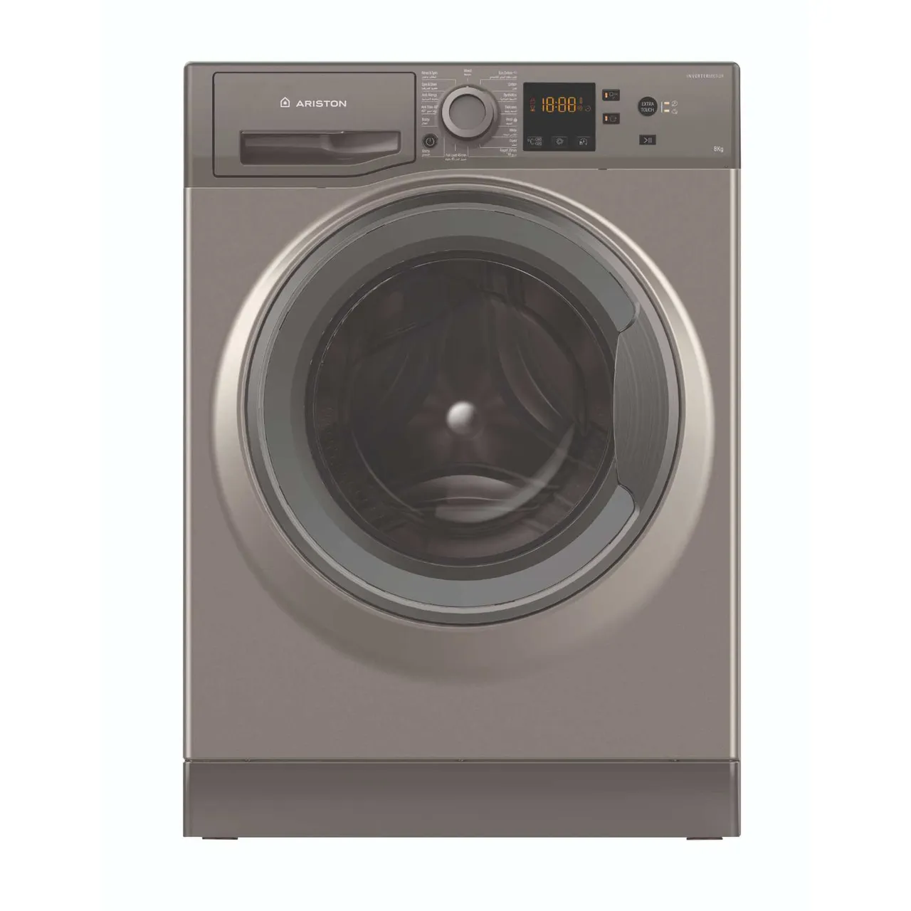 Ariston غسالة ملابس بتحميل أمامي NS823CGGGCC، فضي