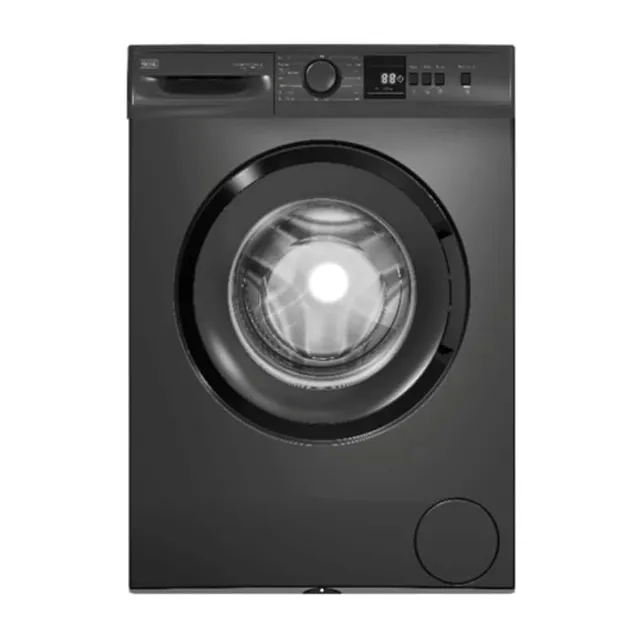 Black+Decker Front Load Washing Machine, 1000 RPM, Delay Timer, Temp Control – BXWMF7100.001UVS Dark Grey