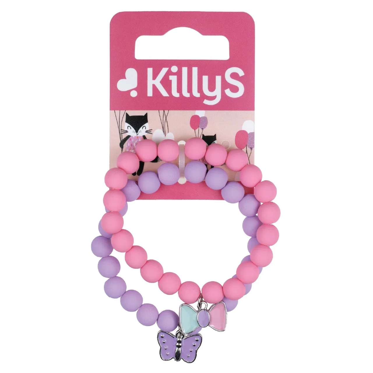 Killys أساور تعليقات للأطفال باللونين الوردي والبنفسجي