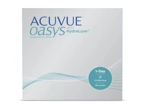 Acuvue عدسات طبية Oasys 1-Day with HydraLuxe - عبوة 90 عدسة CL بقوة (-1.50)