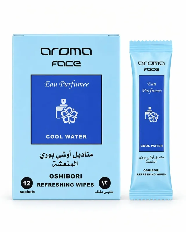 Aroma Oshibori Wet Wipes Cool Water - 24's