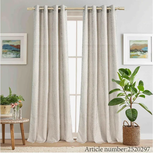 Maple Leaf Jacquard Window Curtain, 140 x 240 cm, Brown