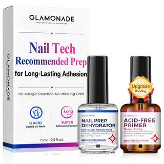 Glamonade طقم مجفف أظافر وبرايمر 2PCS خال من الأحماض للترابط الفائق