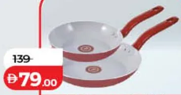 T-fal طقم مقالي سيراميك Simply Cook أحمر