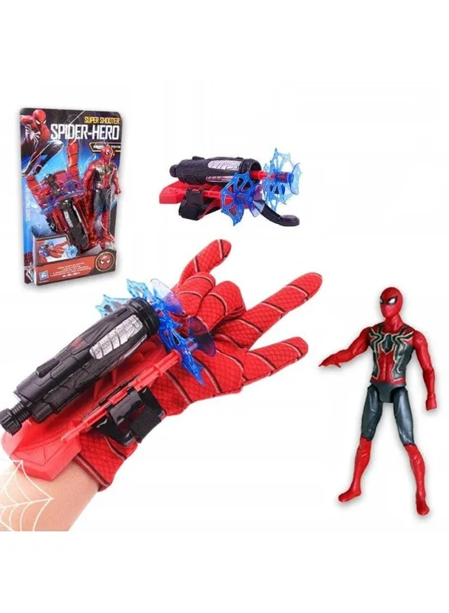 Rezzoss Spider-Man Web Shooter Glove & Action Figure Set - Wrist Launcher Toy With Suction Cup Darts, Iron Spider Hero Cosplay Glove, Kids Role Play Costume Prop, Birthday Gift For Boys 5+