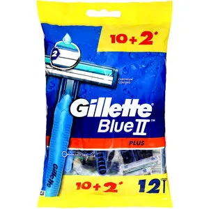 Gillette شفرات حلاقة للاستعمال مرة واحدة Blue 2 Plus - 10 + 2 Pcs