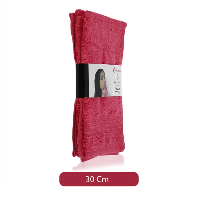 Leen Cotton Face Towel 5 Pcs - 30 x 30cm