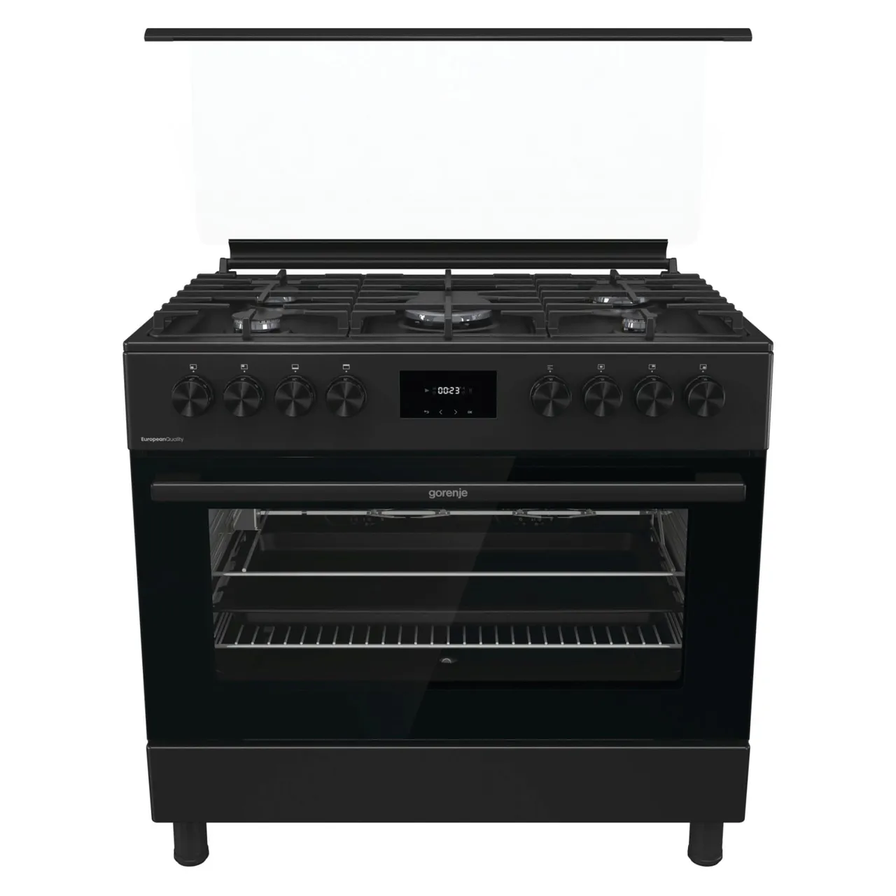 Gorenje طباخ 90cm موديل GGI9C20B، حديد زهر، أسود مطفي، 5 شعلات