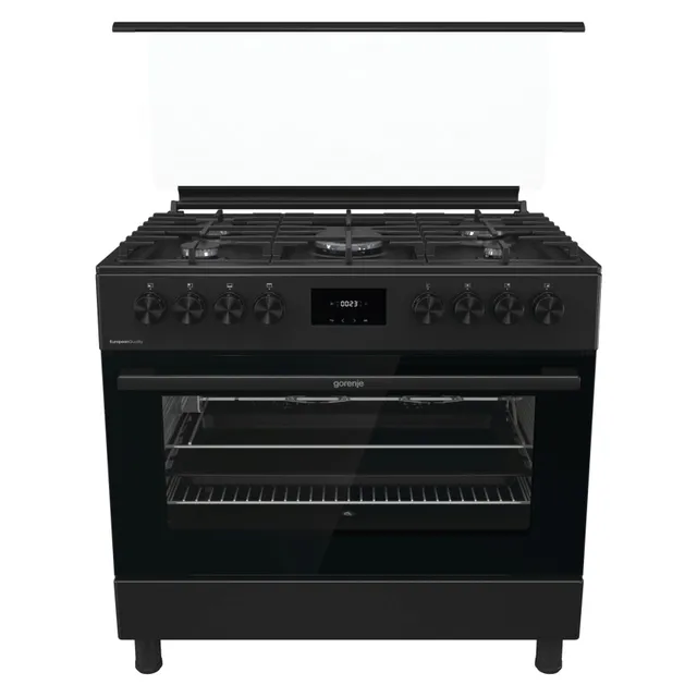 Gorenje 90cm Cooker GGI9C20B, Cast Iron, Black Mat, 5 Burners