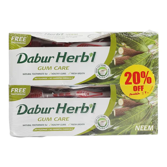 Dabur Herb'l Neem Gum Care Toothpaste with Toothbrush