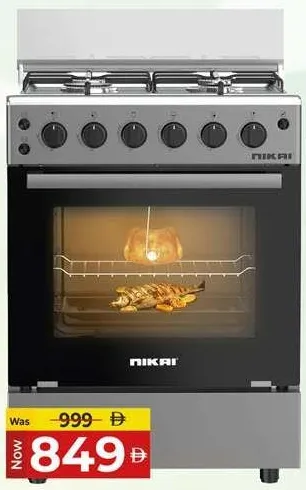 Nikai موقد غاز قائم مع فرن 4 شعلات U606cb