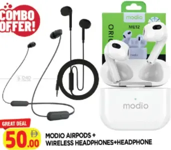 Modio Airpods + Wireless Headphones+Headphone