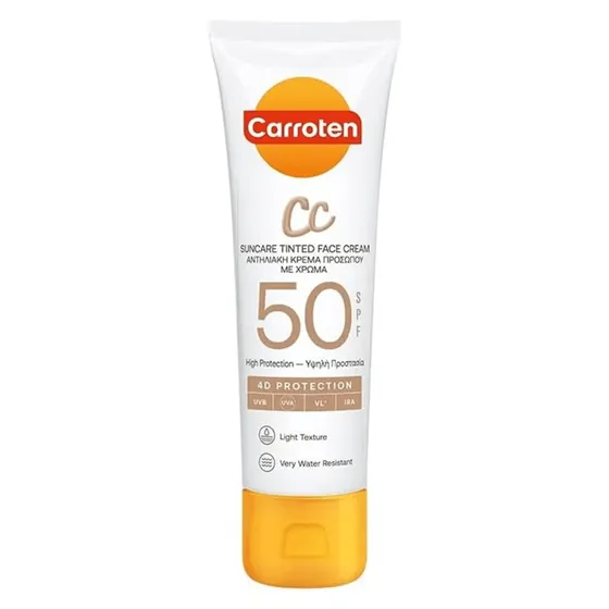Carroten كريم الوجه الملون للوقاية من الشمس Cc Suncare بعامل حماية SPF 50