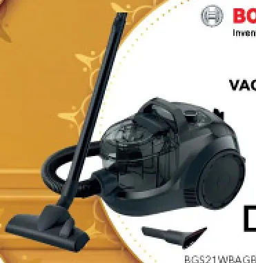 Bosch مكنسة كهربائية بدون كيس Bgs21Wbagb، 1800 واط
