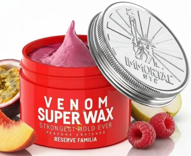 Immortal Nyc Venom Hair Wax for Men - 'Travel Size' 3.4oz/ - Medium Strong Hold, Low Shine - Styling Hair Wax Pomade for All Hair Types Men/Women/Kids- No Residue, Barber Approved- Easy wash out