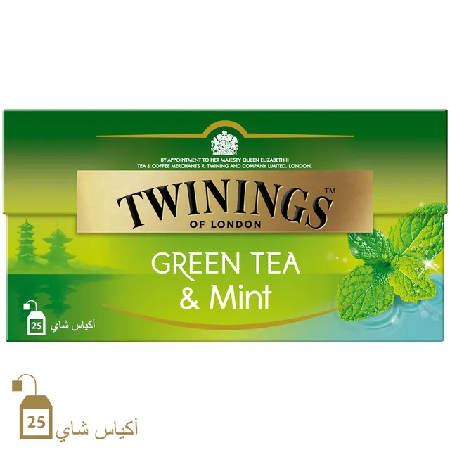 Twinings GOLDLINE GREEN TEA&MINT Tea Bags 25`SX1.