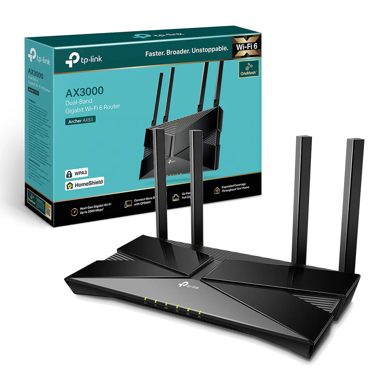 TP-Link راوتر ax3000 ثنائي النطاق جيجابت wi-fi 6، archer ax53