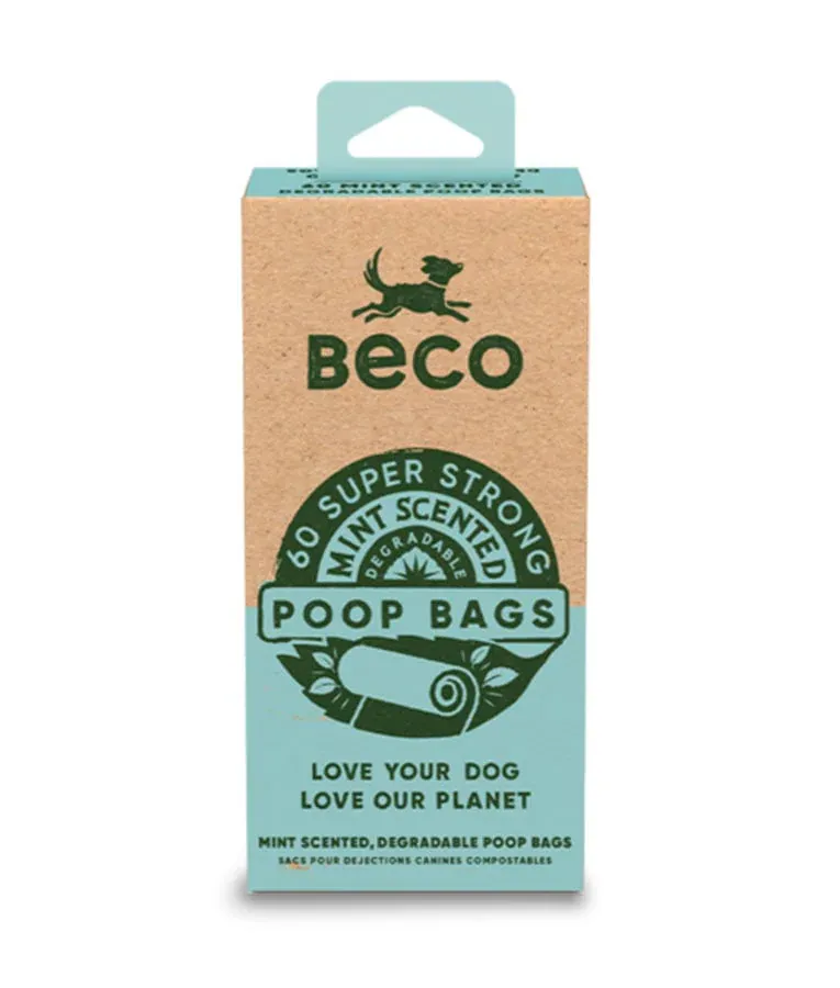 beco pets أكياس لجمع الفضلات برائحة النعناع 60Pcs OS