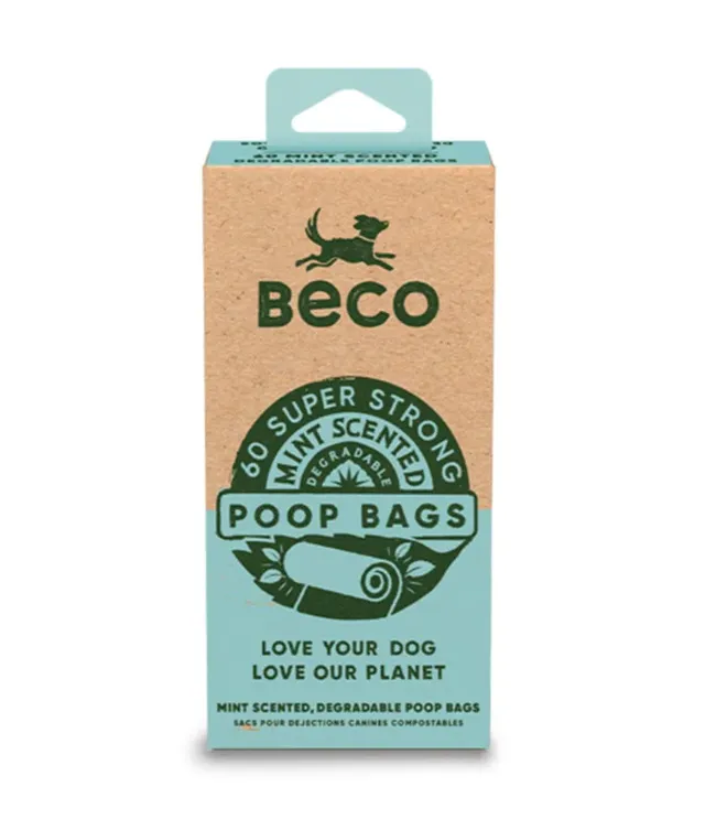 beco pets Bags Mint Scented Poo Bags 60Pcs OS