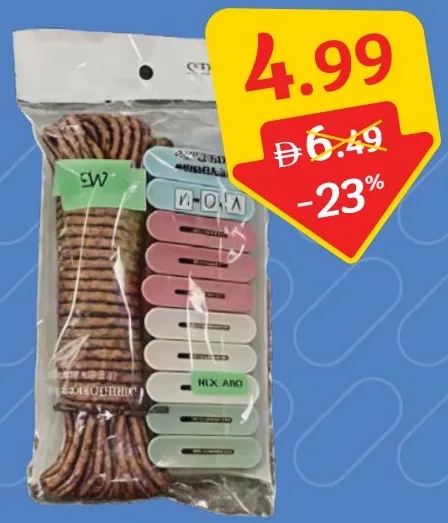 طقم مشابك مع حبل