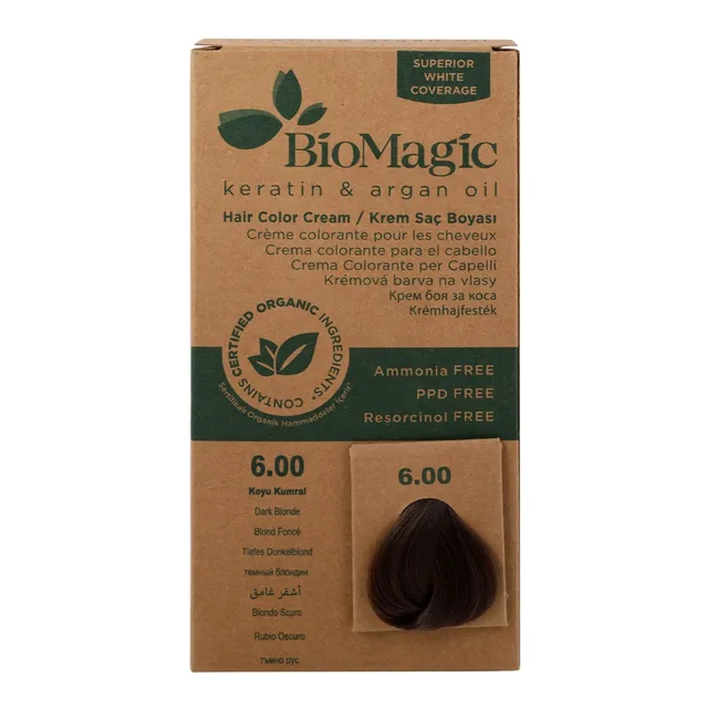 BioMagic Kertin & Argan Oil Permanent Darm Blonde Hair Color Dye Cream