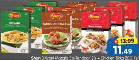 Shan ماسالا برياني/تندوري + تشيكن تكا باربكيو/تشات ماسالا + فروت تشات