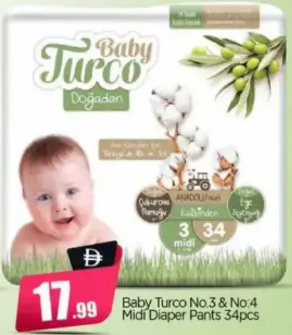 Baby Turco Midi Diaper Pants No.3 & No.4