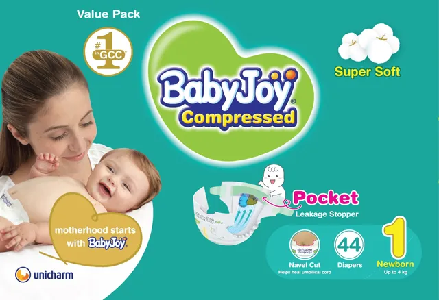 Baby Joy Diapers Newborn Size 1- Up To - 44 Pcs