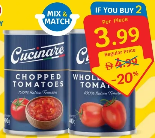 Cucinare Chopped / Whole Peeled Tomatoes / Tomato Paste