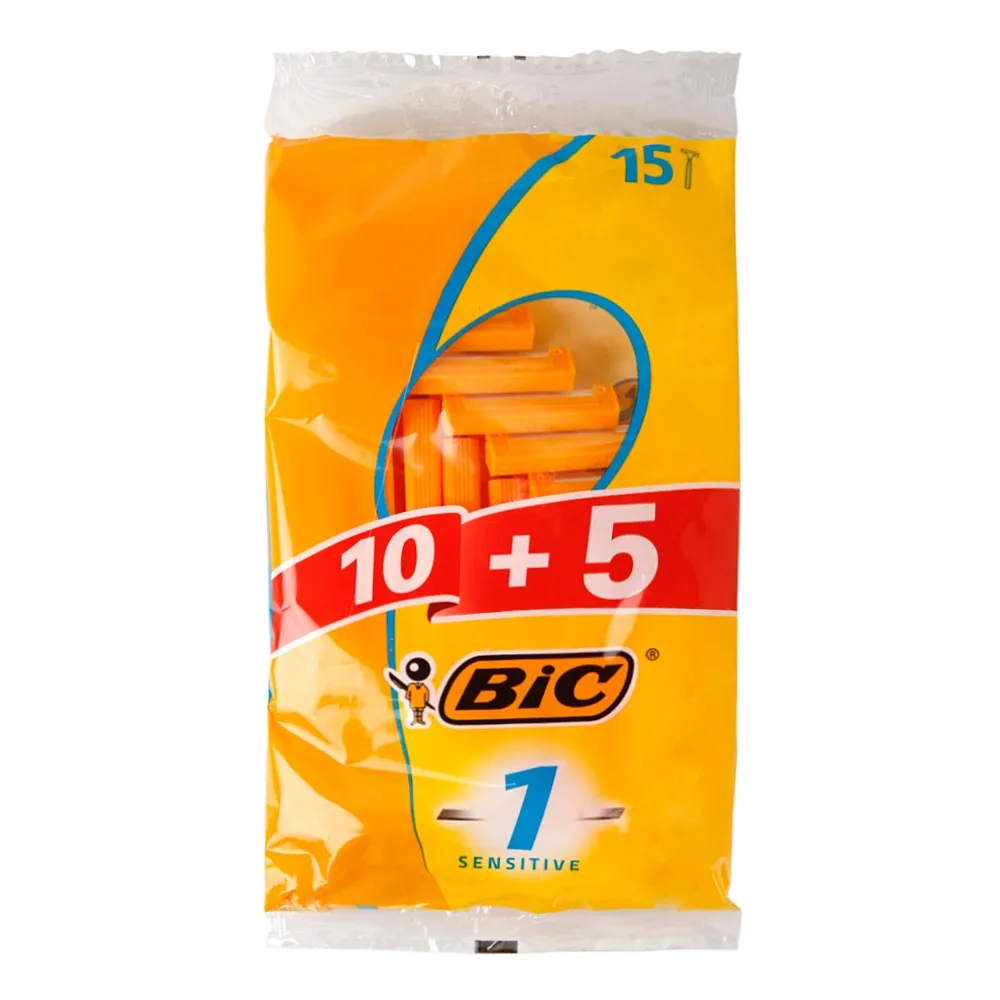 Bic طقم شفرات حلاقة للاستعمال مرة واحدة للبشرة الحساسة - 10 + 5 Pcs