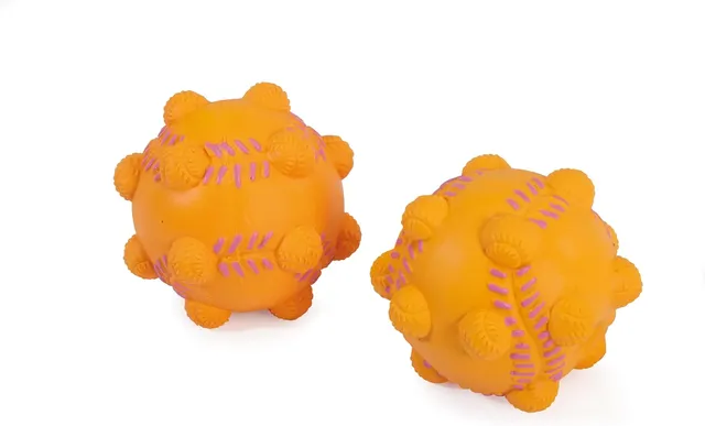 camon Latex Baseball Ball with Squeaker Dog Toy