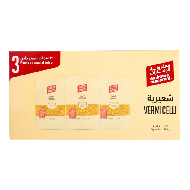 Emirates Macaroni Emirates Vermicelli Cut 400Gmx3Pcs