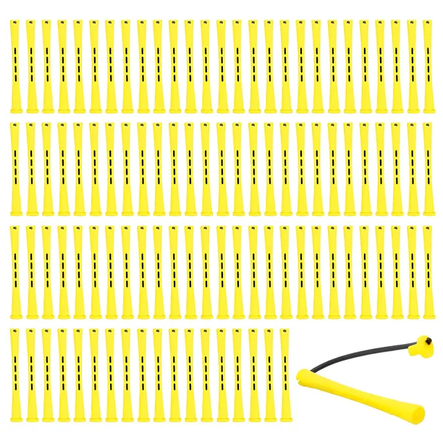 Shanmeidᅠ 100 Pieces Small Perm Rods Set, Plastic Cold Wave Perm Rod, Women Curling Rods Curlers Rollers for Short or Long Hair, Heatless Rollers for Hairdressing Styling(0.28 x 3.23 Inch Yellow